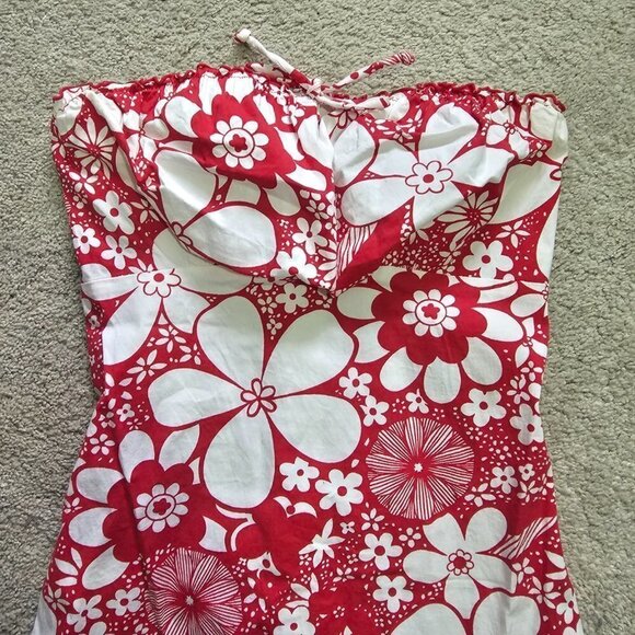 Floral Print Strapless Mini Dress, Size 3 - Picture 3 of 11